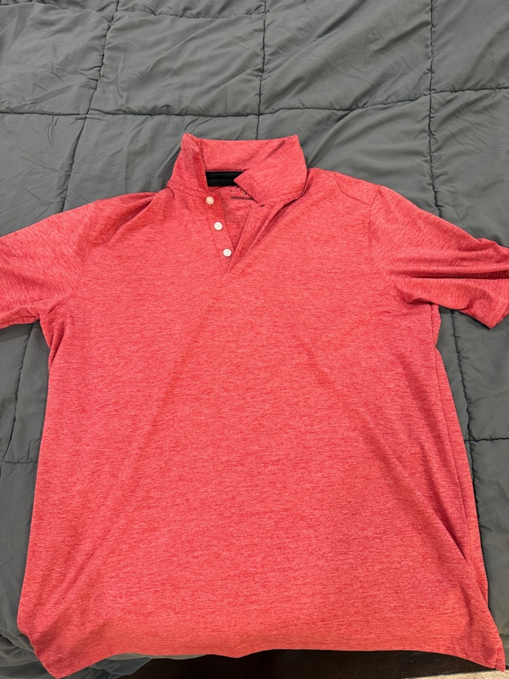 Johnston & Murphy Heathered Coral-Red Polo